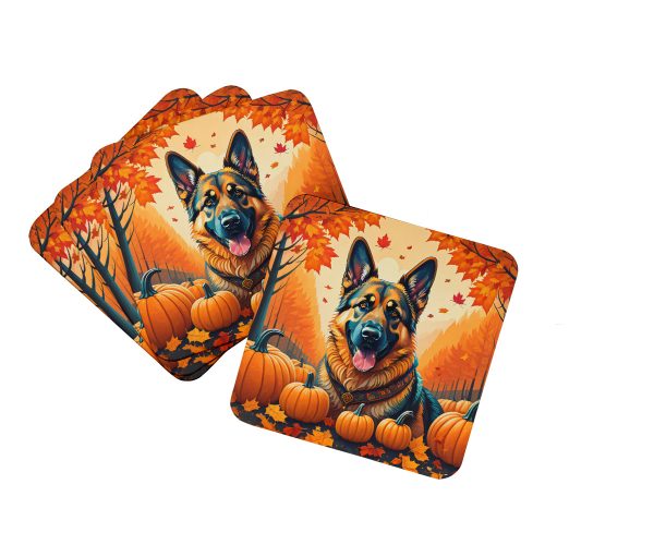 German Shepherd Fall Foam Coaster Set of 4 Discount