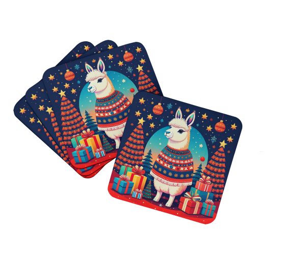 Llama Christmas Foam Coaster Set of 4 Online Hot Sale