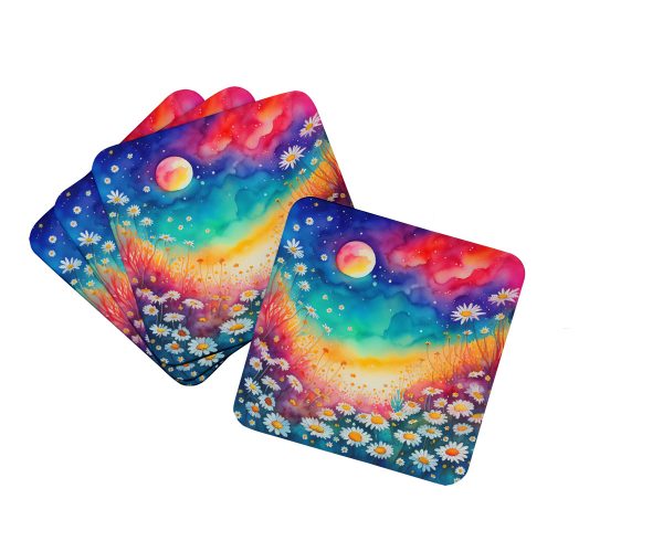 Colorful Daisies Foam Coaster Set of 4 Online Sale