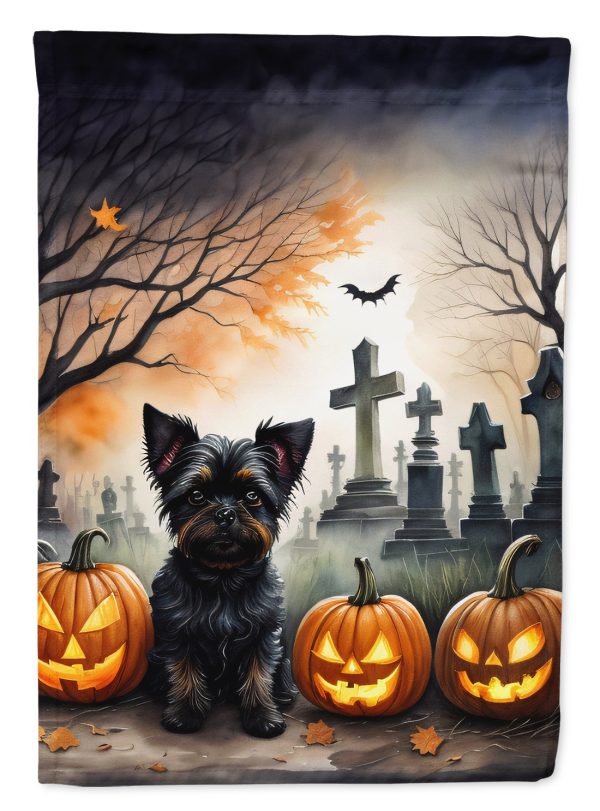 Affenpinscher Spooky Halloween Garden Flag – Dog in Cemetery Scene Online now