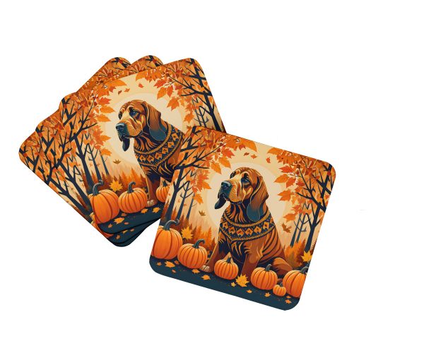Bloodhound Fall Foam Coaster Set of 4 For Discount