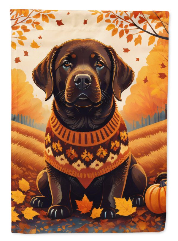 Chocolate Labrador Retriever Fall House Flag Online Sale