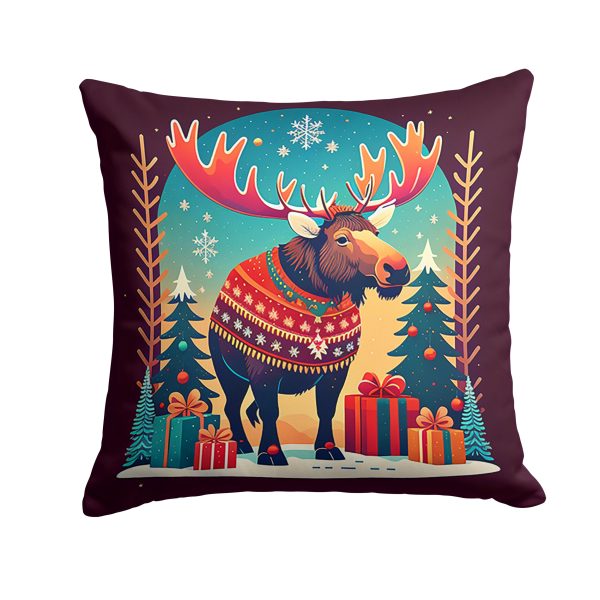 Moose Christmas Fabric Decorative Pillow For Sale