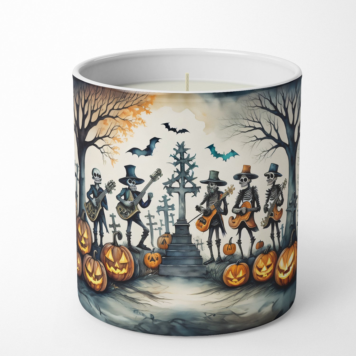 Mariachi Skeleton Band Spooky Halloween Decorative Soy Candle on Sale