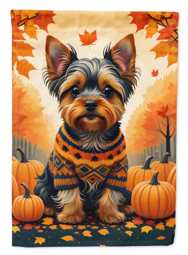 Yorkshire Terrier Fall House Flag For Cheap