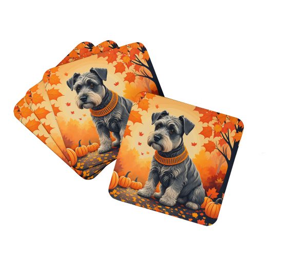 Schnauzer Fall Foam Coaster Set of 4 Online Hot Sale