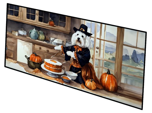 Coton De Tulear Fall Kitchen Pumpkins Runner Mat 28x58 For Cheap