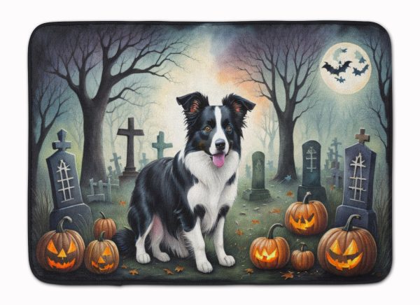 Border Collie Spooky Halloween Memory Foam Kitchen Mat For Discount
