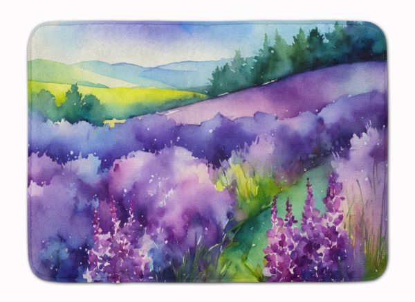 New Hampshire Purple Lilac in Watercolor Memory Foam Kitchen Mat Supply