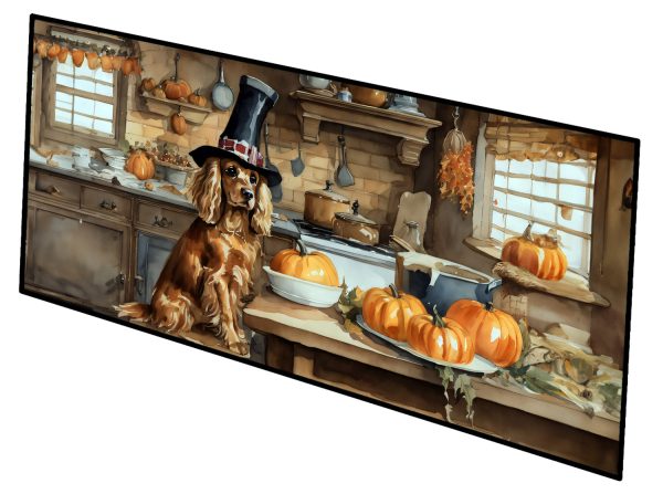 Cocker Spaniel Fall Kitchen Pumpkins Runner Mat 28x58 Online now