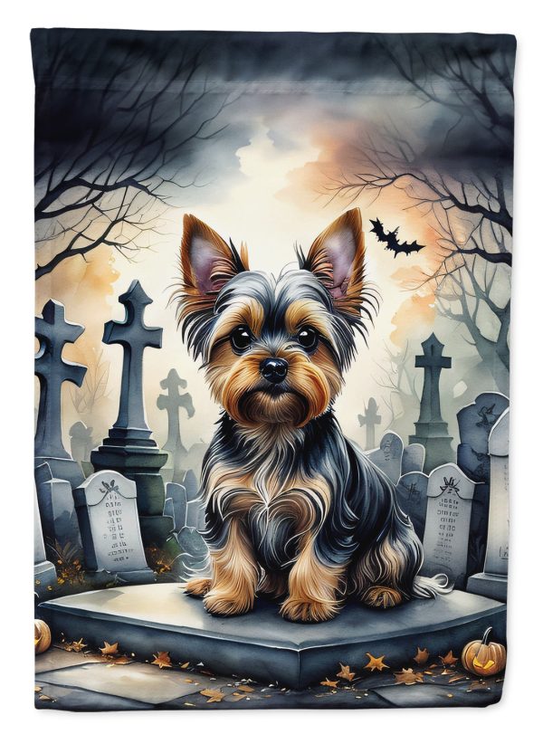 Yorkshire Terrier Spooky Halloween House Flag Cheap