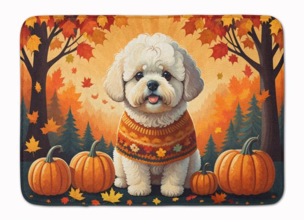 Bichon Frise Fall Memory Foam Kitchen Mat Fashion