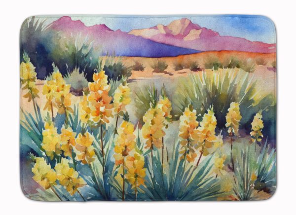 New Mexico Yucca Flower in Watercolor Memory Foam Kitchen Mat Supply