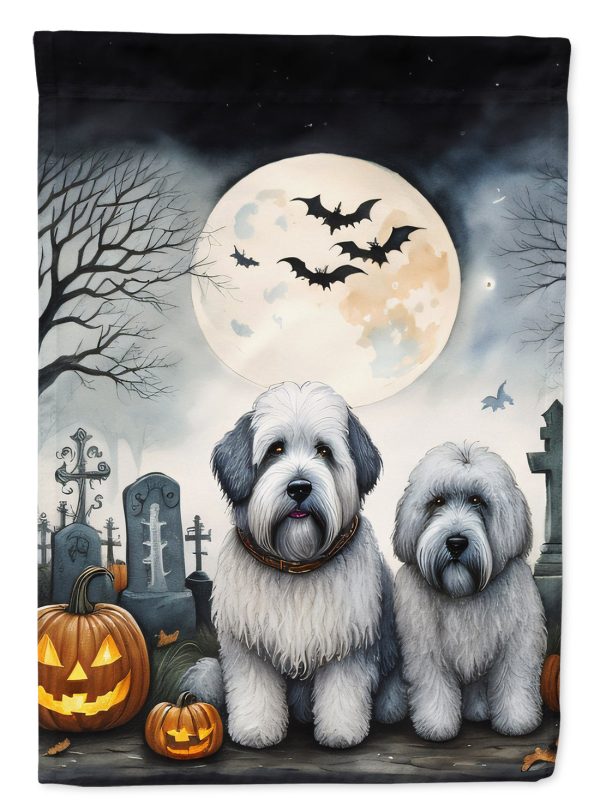 Old English Sheepdog Spooky Halloween House Flag Cheap