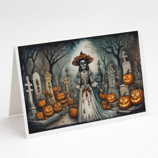 La Catrina Skeleton Spooky Halloween Greeting Cards and Envelopes Pack of 8 Fashion