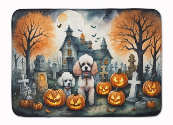 Poodle Spooky Halloween Memory Foam Kitchen Mat For Cheap