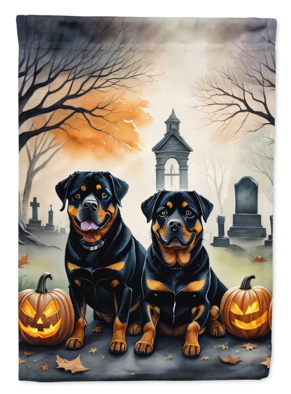 Rottweiler Spooky Halloween Garden Flag – Dog in Cemetery Scene Discount