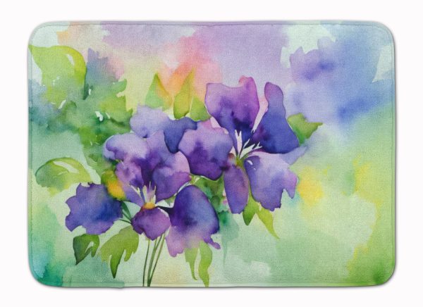 New Jersey Violet in Watercolor Memory Foam Kitchen Mat Cheap