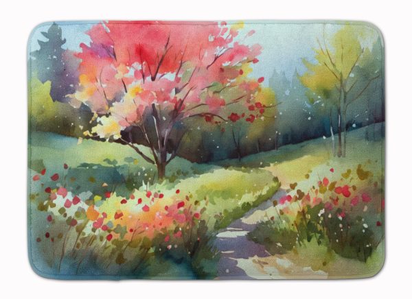 North Carolina Dogwoods in Watercolor Memory Foam Kitchen Mat Online now