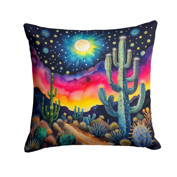 Colorful Queen of the Night Cactus Fabric Decorative Pillow For Cheap