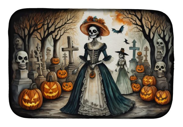 La Catrina Skeleton Spooky Halloween Dish Drying Mat Online Hot Sale