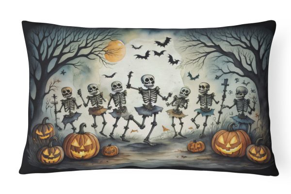 Dancing Skeletons Spooky Halloween Fabric Decorative Pillow Fashion