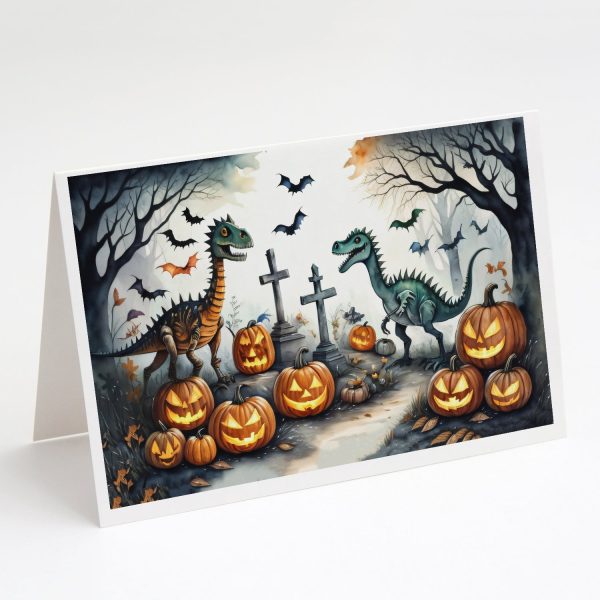 Dinosaurs Spooky Halloween Greeting Cards and Envelopes Pack of 8 Supply