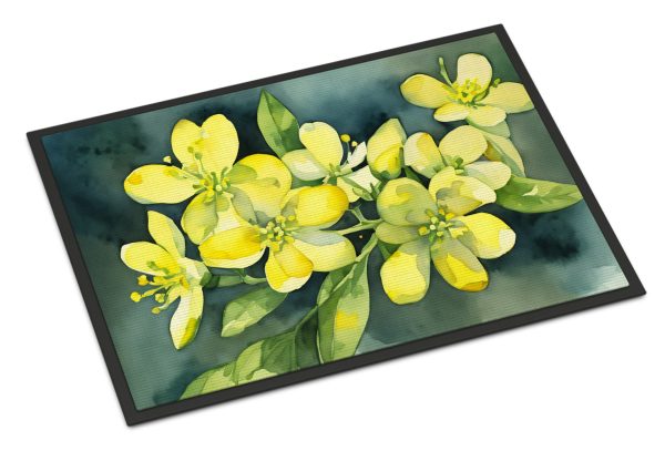 South Carolina Yellow Jessamine in Watercolor Indoor or Outdoor Mat 24x36 Discount
