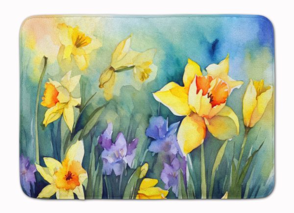Daffodils in Watercolor Memory Foam Kitchen Mat Online Hot Sale