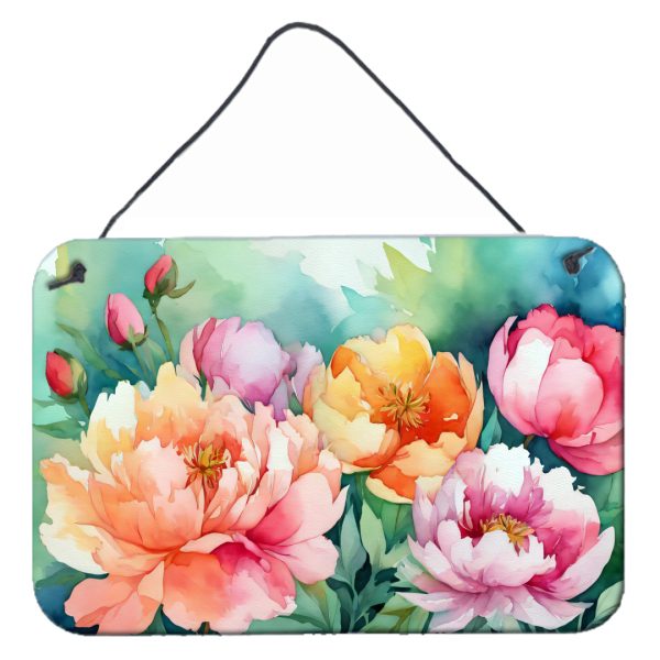 Indiana Peonies in Watercolor Wall or Door Hanging Prints Online now