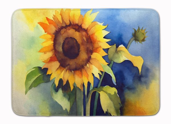 Sunflowers in Watercolor Memory Foam Kitchen Mat For Discount