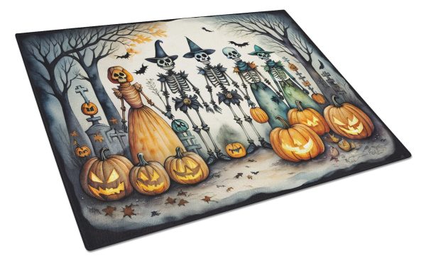 Calacas Skeletons Spooky Halloween Glass Cutting Board Large Online