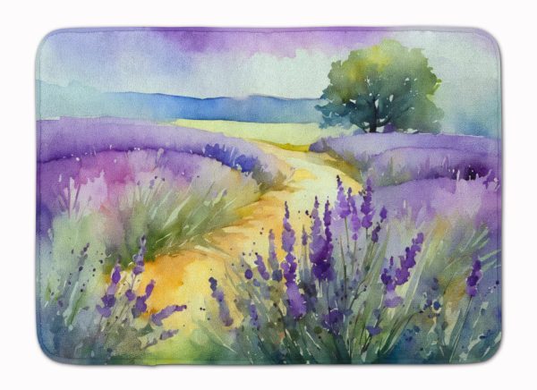 Lavender in Watercolor Memory Foam Kitchen Mat For Sale