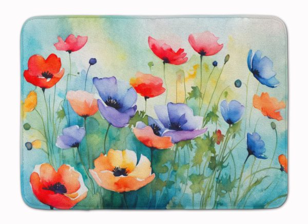 Anemones in Watercolor Memory Foam Kitchen Mat Fashion