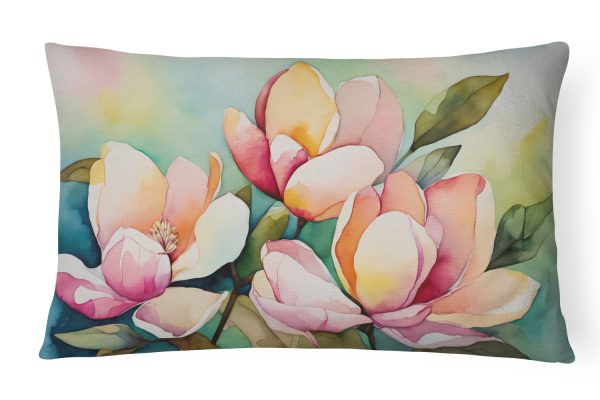 Mississippi Magnolia in Watercolor Fabric Decorative Pillow Discount