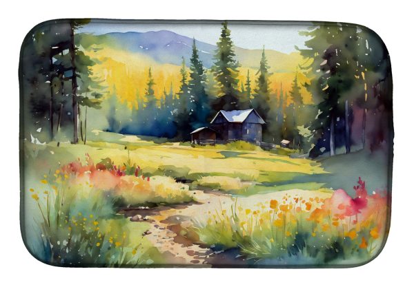 Montana Bitterroot in Watercolor Dish Drying Mat For Cheap
