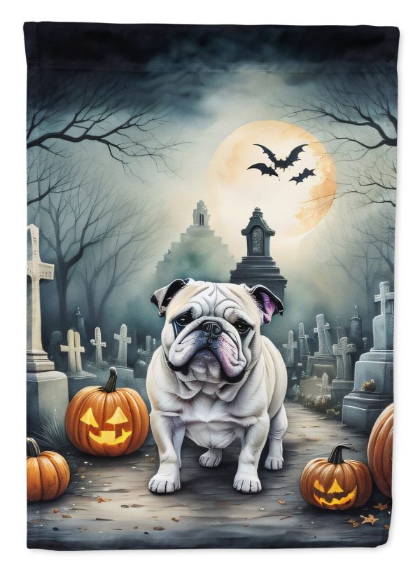 English Bulldog Spooky Halloween House Flag on Sale