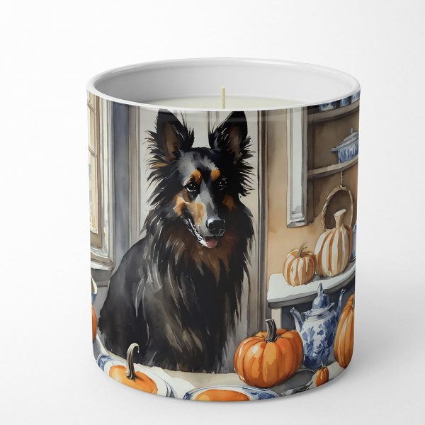 Belgian Sheepdog Fall Kitchen Pumpkins Decorative Soy Candle Online now