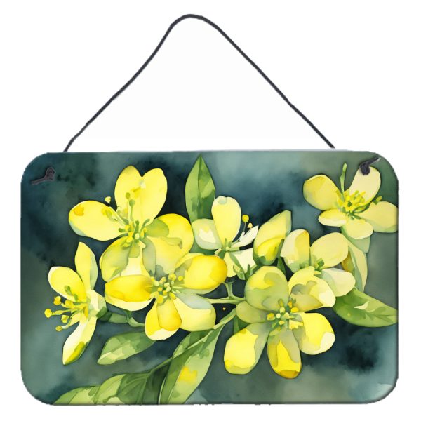 South Carolina Yellow Jessamine in Watercolor Wall or Door Hanging Prints For Discount