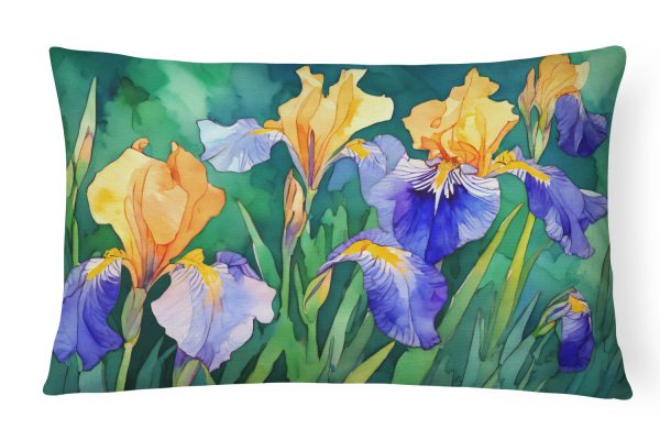 Tennessee Iris in Watercolor Fabric Decorative Pillow Supply