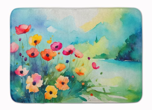 Anemones in Watercolor Memory Foam Kitchen Mat For Discount