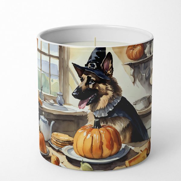 German Shepherd Fall Kitchen Pumpkins Decorative Soy Candle Online now