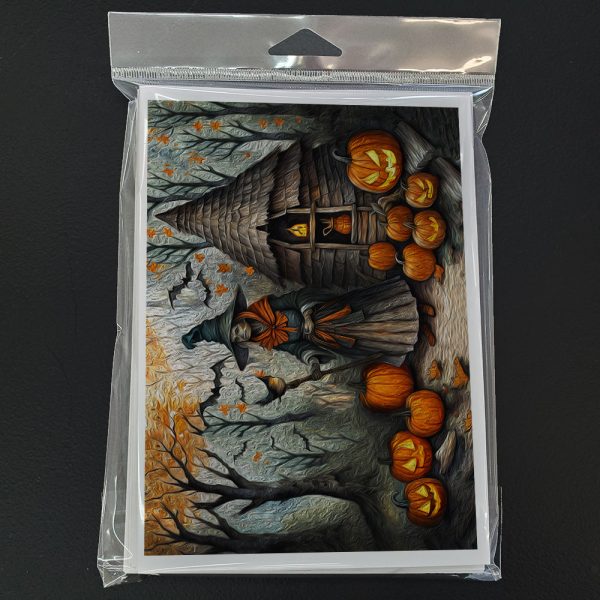 Slavic Witch Spooky Halloween Greeting Cards and Envelopes Pack of 8 Supply - Image 3