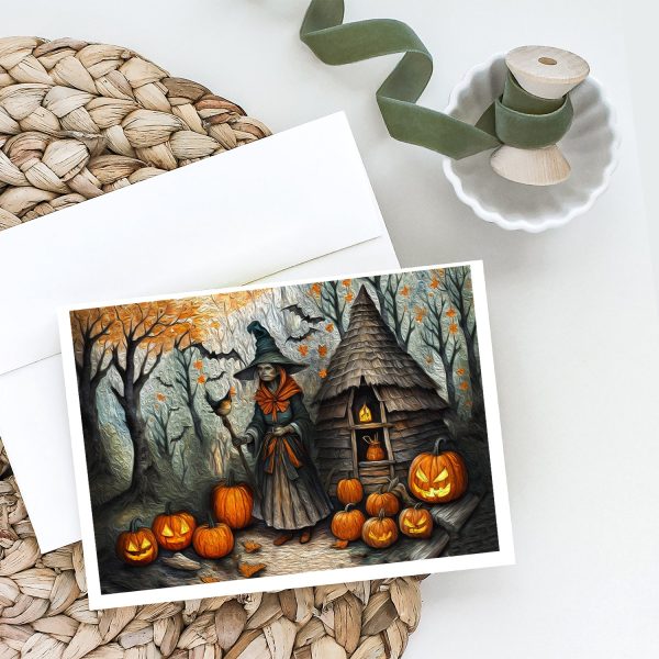 Slavic Witch Spooky Halloween Greeting Cards and Envelopes Pack of 8 Supply - Image 2