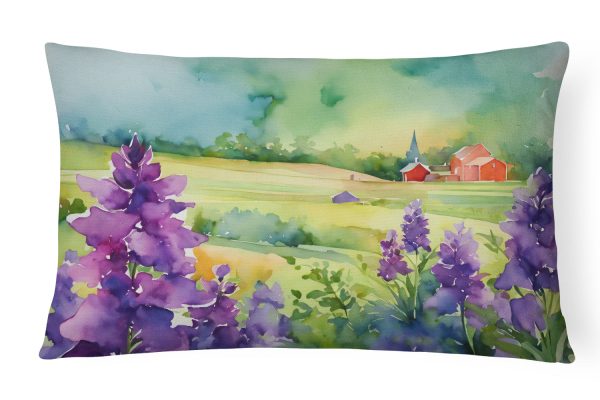 New Jersey Violet in Watercolor Fabric Decorative Pillow Online now