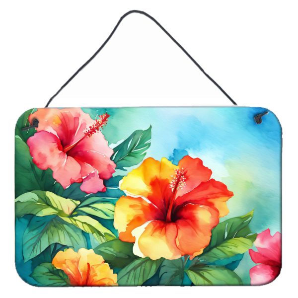 Hawaii Hawaiian Hibiscus in Watercolor Wall or Door Hanging Prints Online