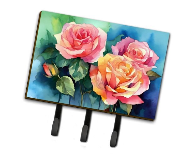 New York Roses in Watercolor Leash or Key Holder Fashion