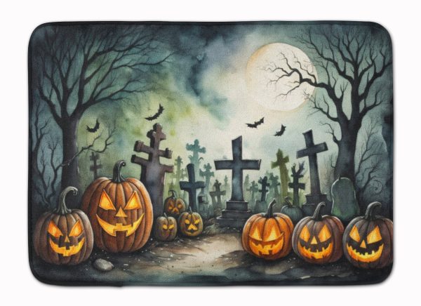 Graveyard Spooky Halloween Memory Foam Kitchen Mat Online Sale