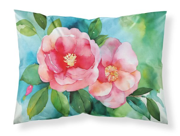Alabama Camellia in Watercolor Fabric Standard Pillowcase Cheap