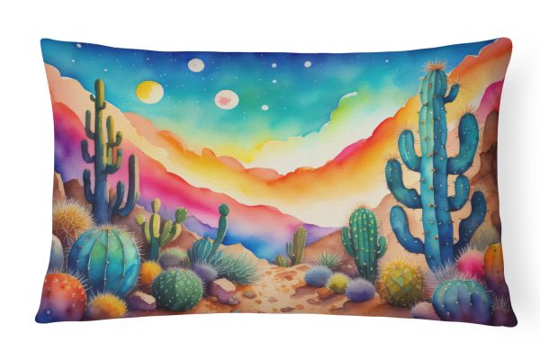 Cactus in Color Fabric Decorative Pillow For Cheap